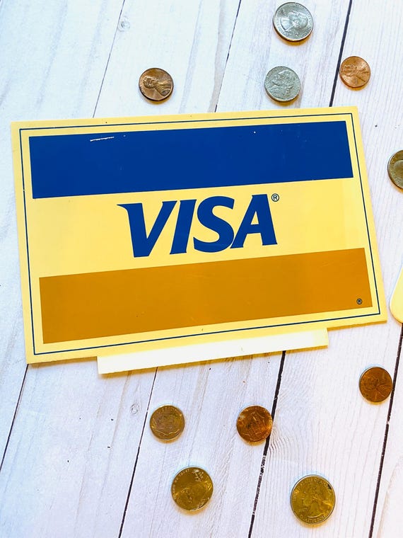 Vintage 1960s Master Charge & VISA Interbank Card Display - Etsy