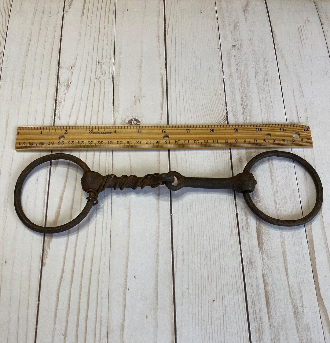 Antique Horse Bit, Wrought Iron Horse Bit, Rustic Farmhouse, Equestrian