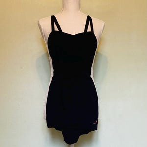 40s 50s Jantzen Black Swimsuit, Vintage Size 10, XXS-XS, Vtg Jantzen Swimsuit, Midcentury Swimwear, Hollywood Glamour, Bombshell Swimsuit