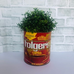 Vintage Folger&#39;s Coffee Can, 48 oz., 3 lbs., Advertising Tin, Farmhouse Kitchen, Rustic Country Kitchen/Industrial Kitchen, MCM Kitchen