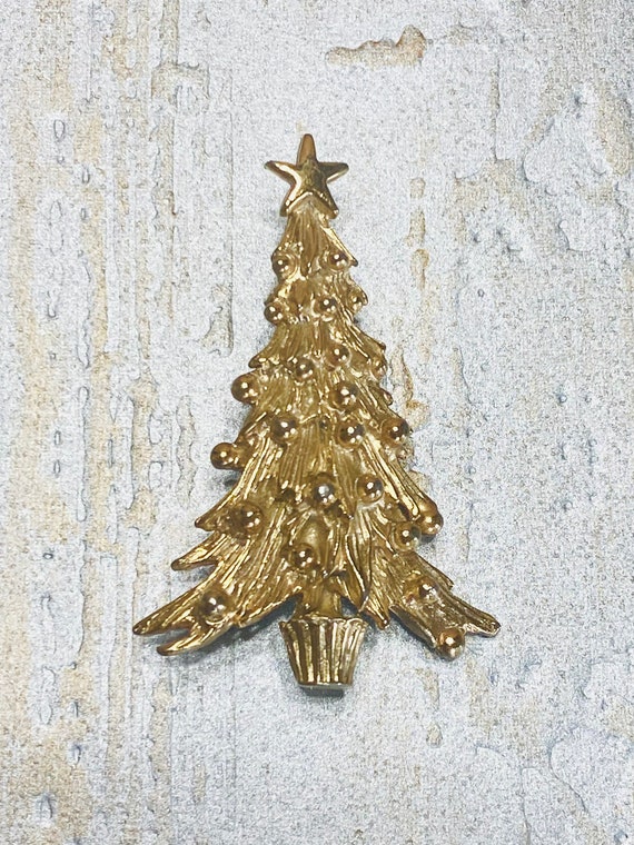 Vintage Napier Christmas Tree Brooch, Vintage Chri