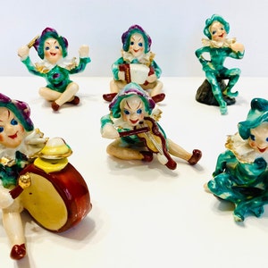 Vintage Pixie Elf Figurines 1940s Jack Chipman Walker Pottery, Occupied Japan, Whimsical Figurines