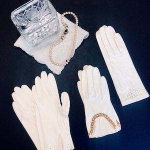 50s 60s Set of Three Women’s Leather Vintage Gloves, Retro Fashion, MCM Fashion Accessories ,Driving Leather Gloves