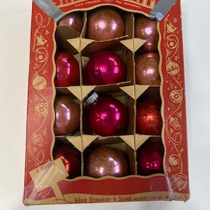 Vintage Shiny Brite Christmas Ornaments: Mercury Glass, Original Box