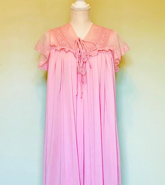 1960s Pennys Adonna Pink Nightgown Set Size 34 S Midcentury Lingerie sleepwear MCM Sleepware Midcentury Nightgowns Bridal Nightgown Etsy