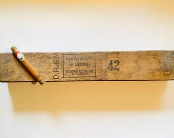 Antique German/Hart & Hertel Wood Cigar Press, Cigar Mold, Cigar Advertising, Rustic Industrial Decor, Vintage Tobacciana, Winding Mold