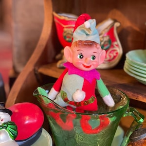 Rare/Vintage Christmas Pixie Elf, Japan Pixie, Midcentury Pixie Elf, Christmas Decor, Knee Hugging Elf, Pixie Knee Hugger, Christmas Elf