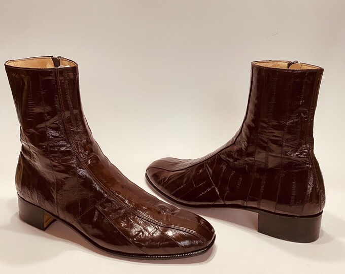 Men's King Exotic Boots Genuine Eel Skin Boots Gray (4980809) main image 1