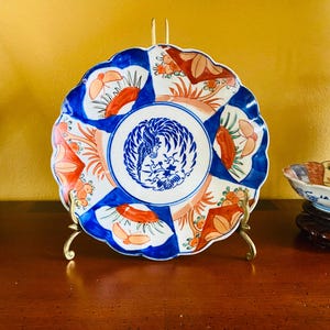 1800s Handpainted Japanese Imari Meiji Period Plate, Arita Ware, Victorian Orientalist Decor, Grand Millennial, Antique Imari, Cabinet Plate