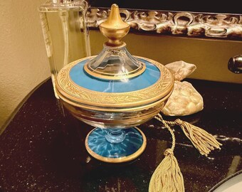 Fostoria Glass Lidded Compote Dish, Candy Dish, Pedestal Bowl