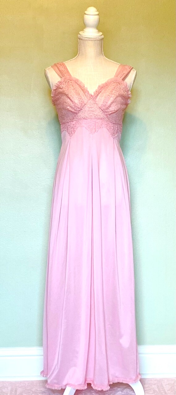 1960s Penny’s Adonna Pink Nightgown Set, Size 34/… - image 3