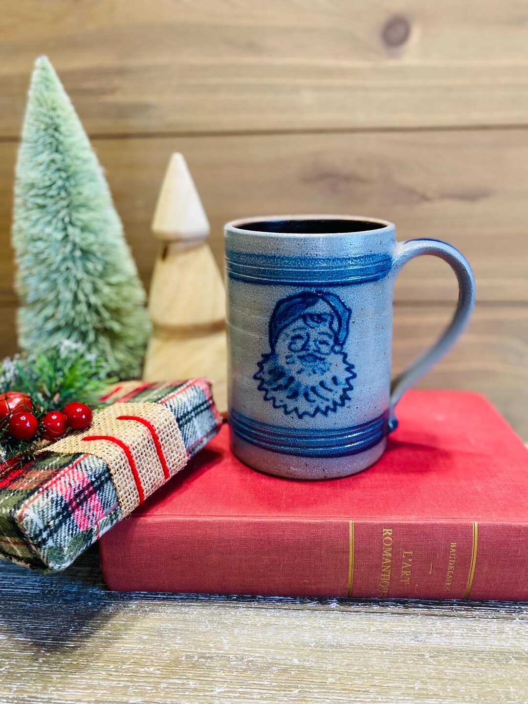 Vintage Rowe Pottery Santa Mug: Salt Glaze Christmas Decor - Etsy