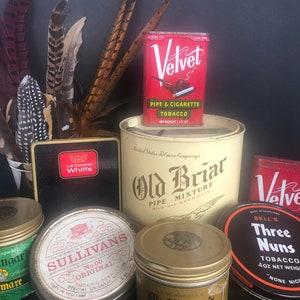Lot Vintage, Tobacco Advertising Tins, Eight Tobacco Pipe, Cigarette Tins, Vintage Advertisements, Tobacco tins, Father&#39;s Day Gift