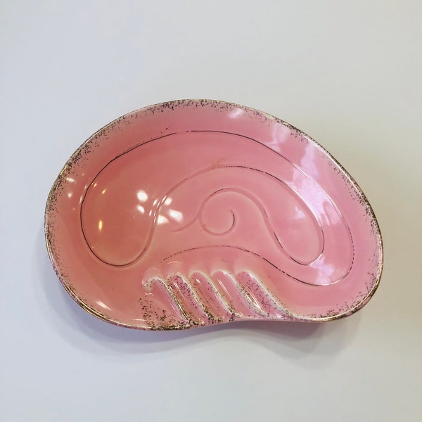 1950s Vintage Pink Retro Mid Century Atomic Ashtray, Retro Ashtrays/Decor, California Pottery Ashtray, Eclectic, MCM Decor, Tobacciana