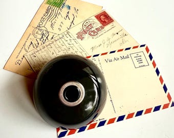 Vintage Esterbrook Fountain Pen Ceramic Desk Holder: 1950s-60s Eight-Ball Base