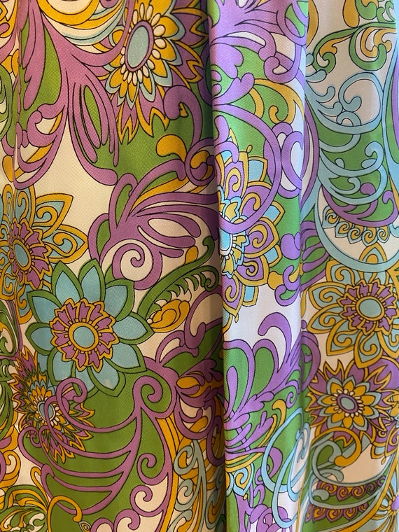 70s Psychedelic Maxi Dress /XS/ Retro Party, Funk… - image 9