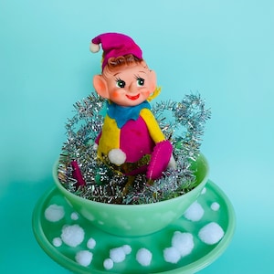 Rare/Vintage Christmas Pixie Elf, Japan Pixie, Midcentury Pixie Elf, Christmas Decor, Knee Hugging Elf, Pixie Knee Hugger, Christmas Elf