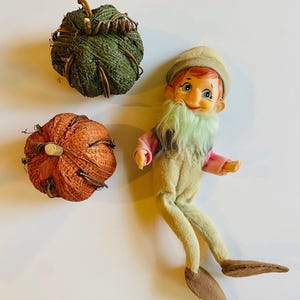 Rare/Vintage Christmas Pixie Elf, 14”, Fall Pixie Elf, Midcentury Christmas Decor, Knee Hugging Elf, Pixie Knee Hugger, Christmas Elf