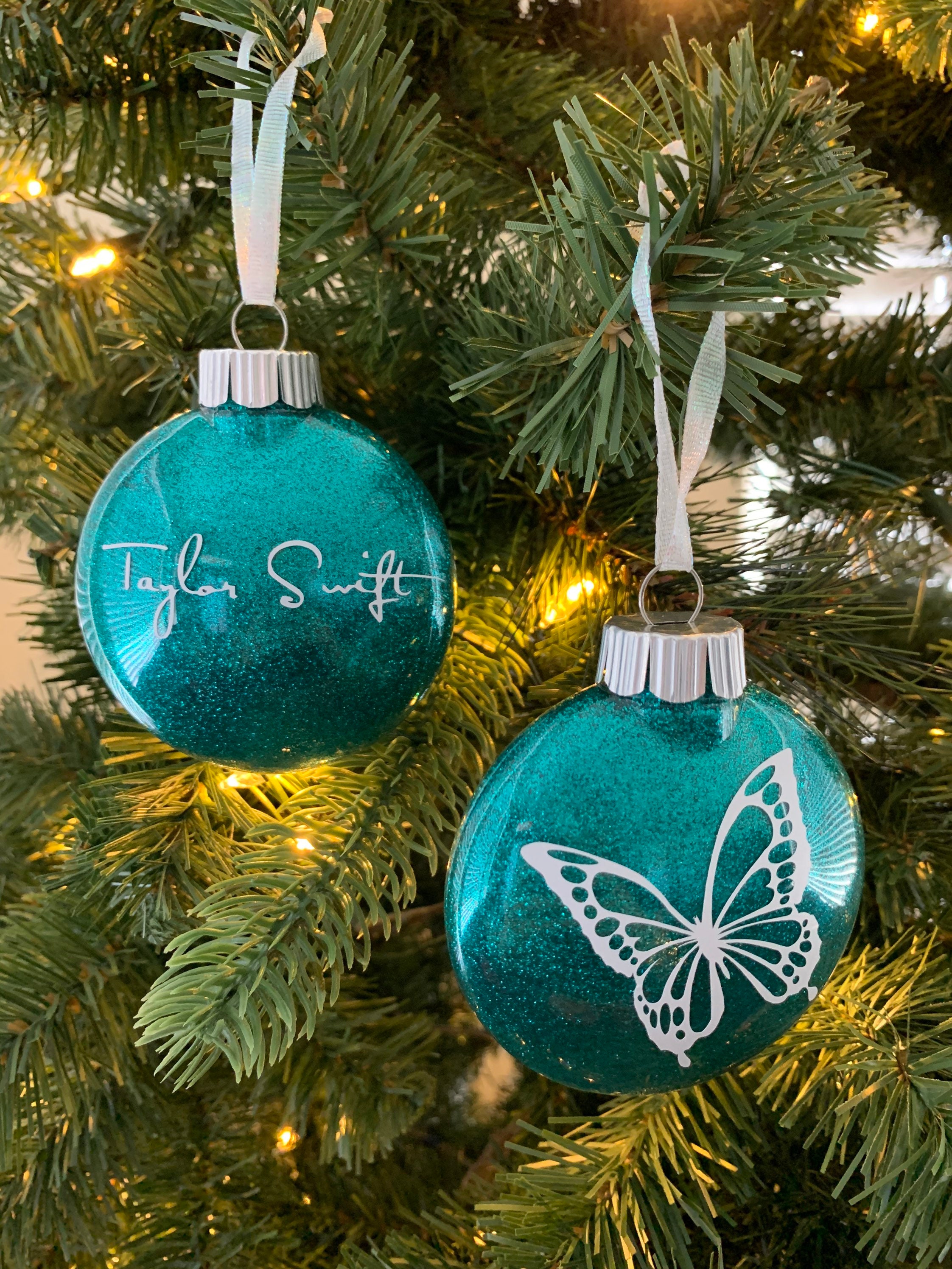 DoubleSided Taylor Swift Album Christmas Ornaments Set of 8 Etsy