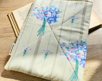 Pretty Upcycled Floral Book sleeve (8x10) | Quilted Fabric Book Protector