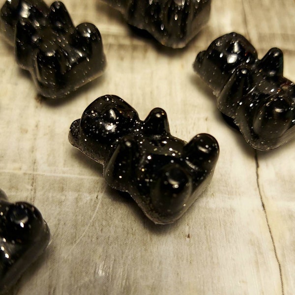 Black glitter gummy bear shoe charms for women clogs