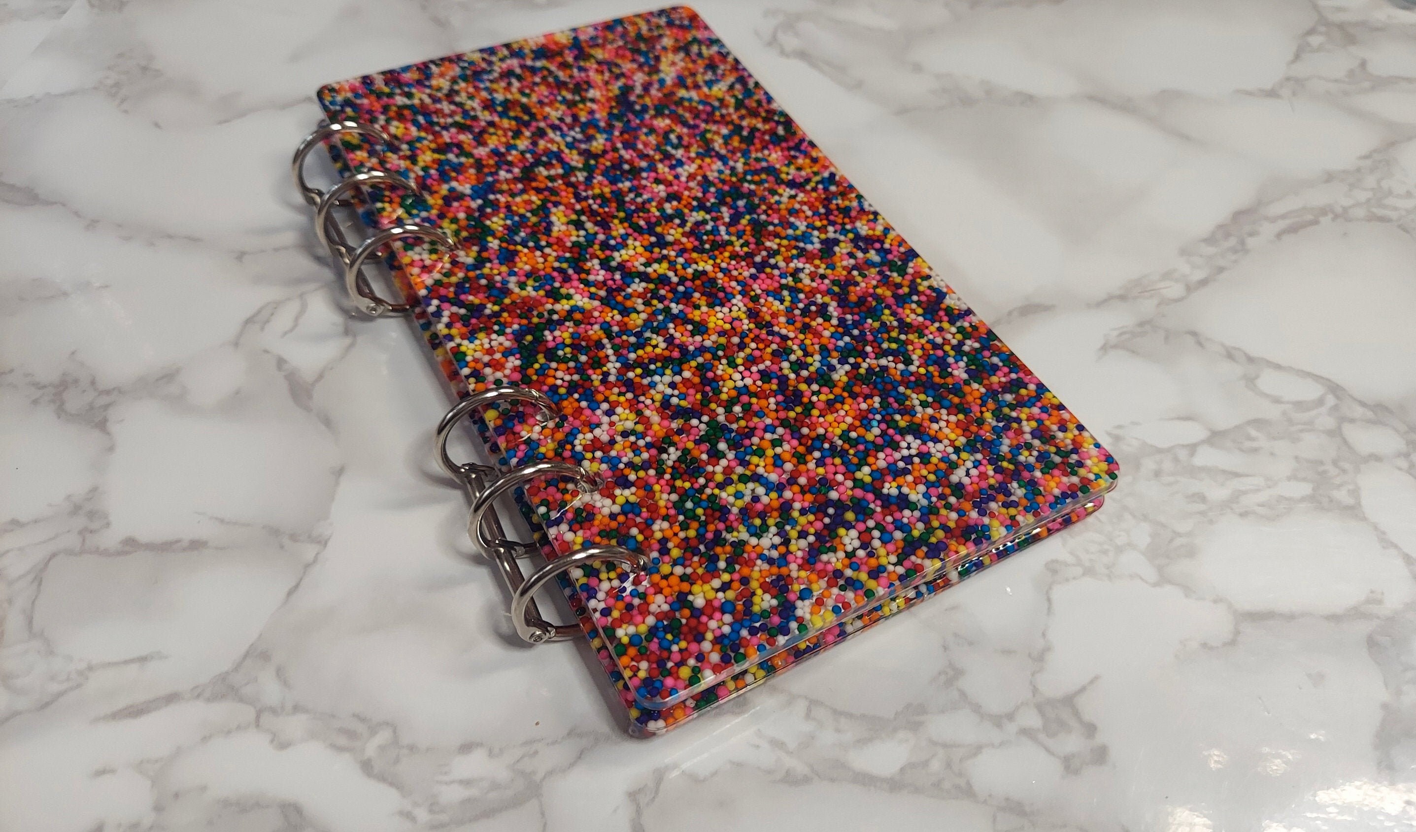 Resin Rainbow Sprinkles A6 Notebook Lined Pages Journal - Etsy