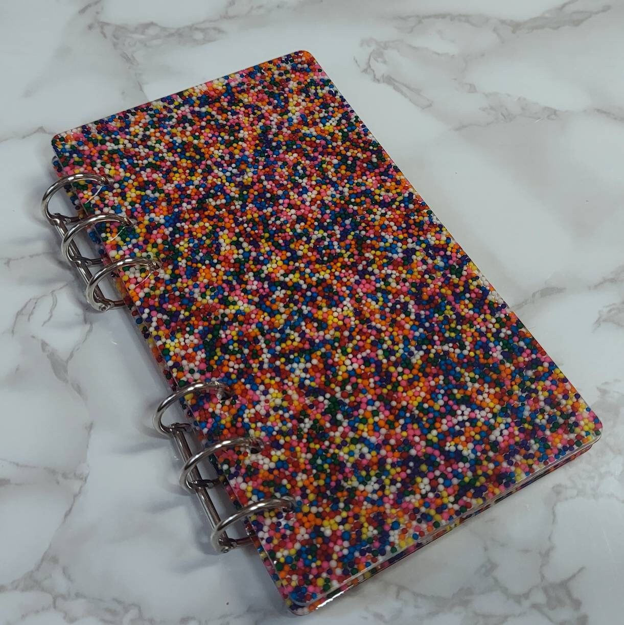 Resin Rainbow Sprinkles A6 Notebook Lined Pages Journal - Etsy