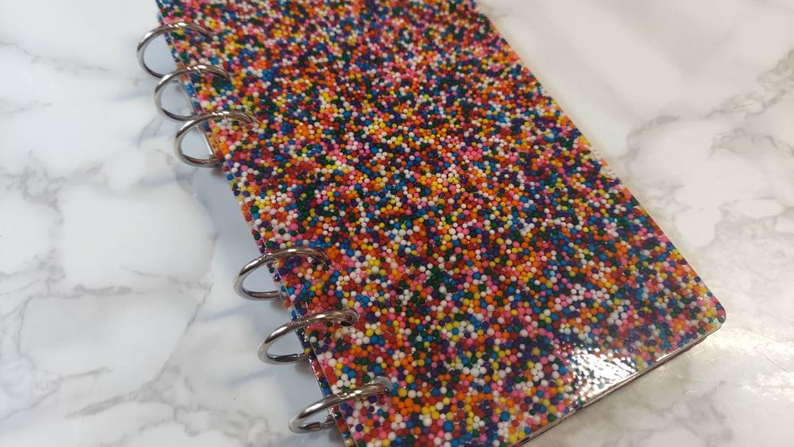 Resin Rainbow Sprinkles A6 Notebook Lined Pages Journal - Etsy