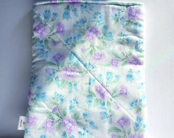 Pochette de livre vintage à motif floral : protège-livre recyclé