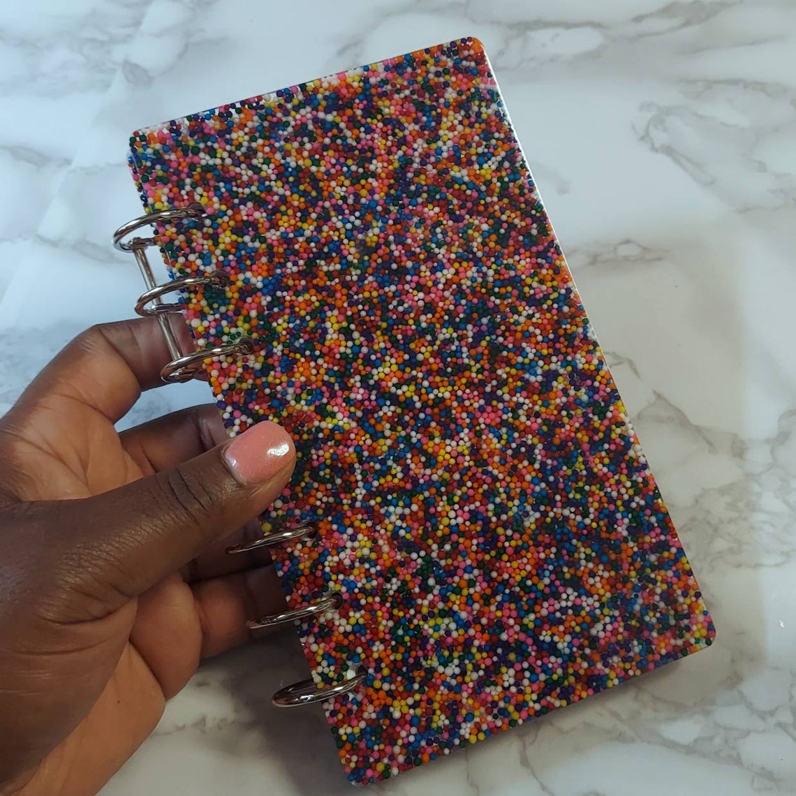 Resin Rainbow Sprinkles A6 Notebook Lined Pages Journal - Etsy
