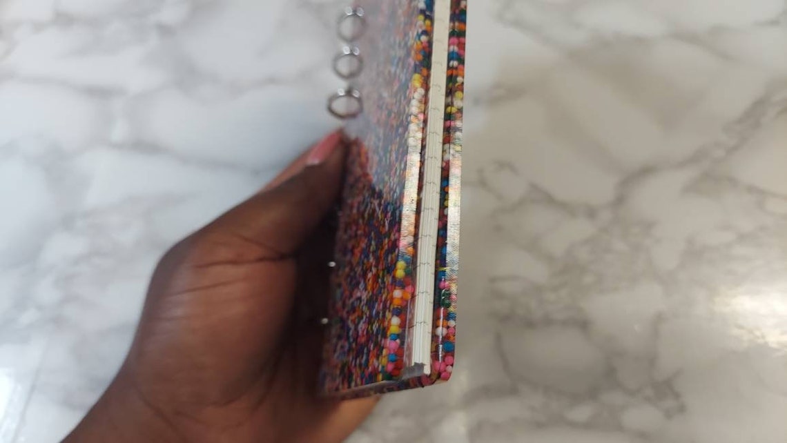 Resin Rainbow Sprinkles A6 Notebook Lined Pages Journal - Etsy