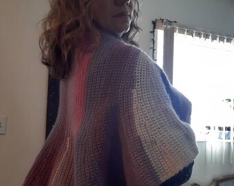 Handmade Capelet, Crochet Shawl Cape, Outlander Inspired Cover-up.