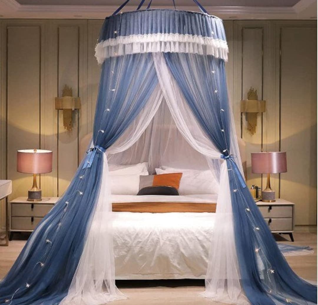 Princess Bed Curtainsdouble Layer Sheer Mesh Dome Canopy for Etsy