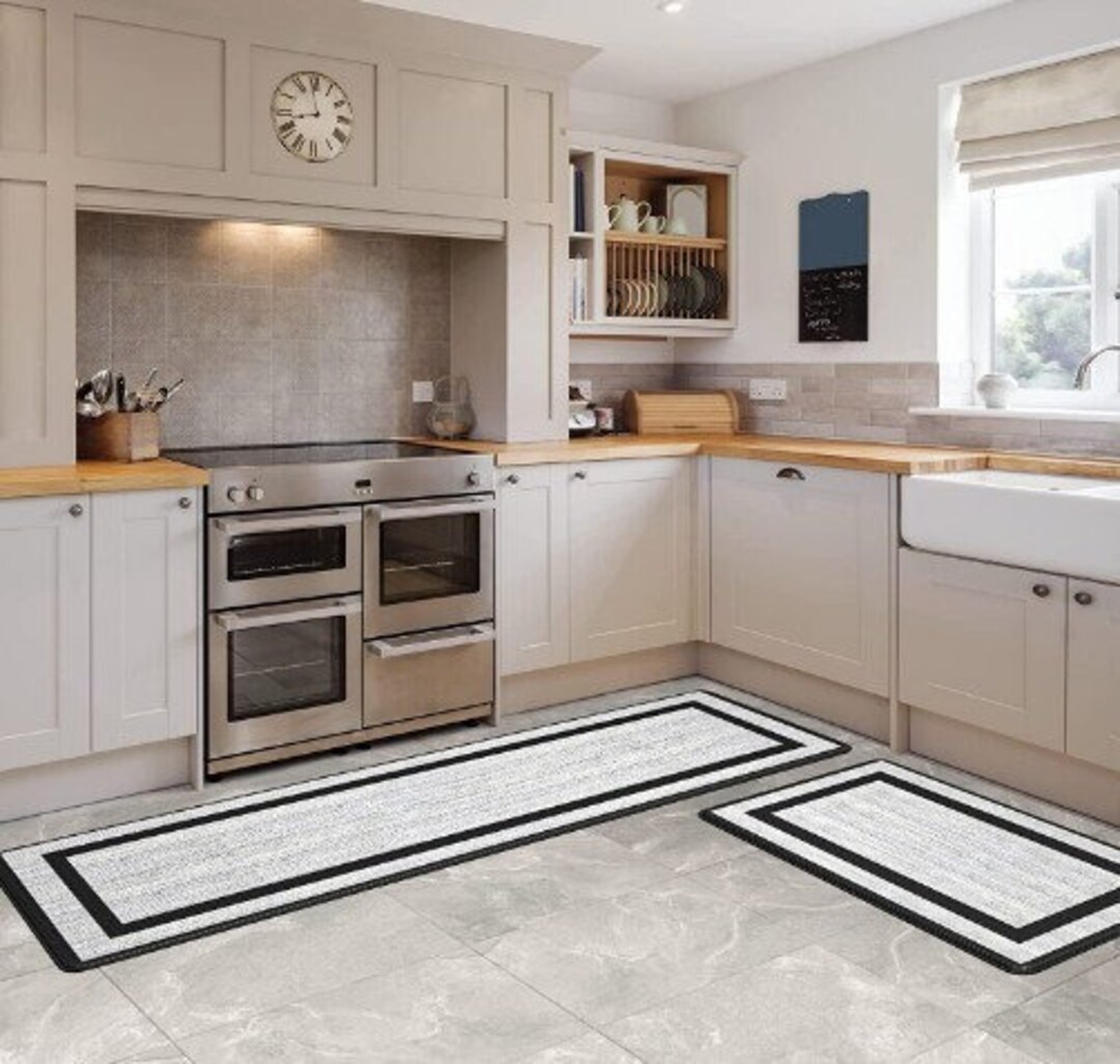 Anti Fatigue Kitchen Mats for Floor 2 Piece Set, Memory Foam Cushioned