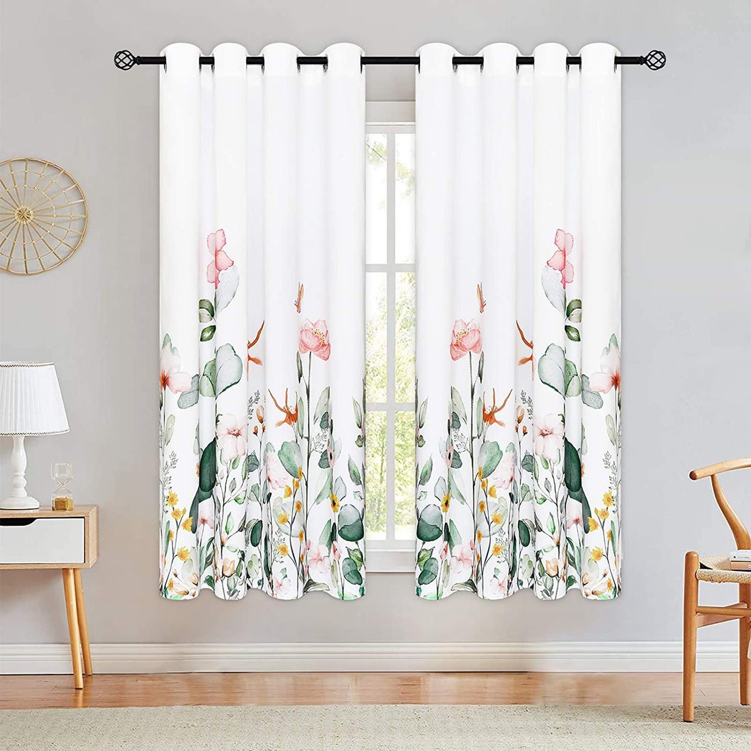 Floral Curtains, Watercolor Wild Flower Curtain Panel, Print Floral ...