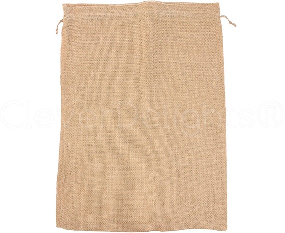 CleverDelights 18 x 24 Burlap Bags with Natural Jute Drawstring - 6 Pack