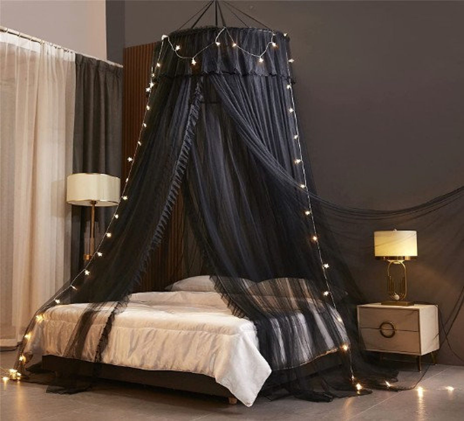 Bed Canopy for Girls,princess Mosquito Net Tent Princess Bed Canopy Curtain Double Layer Sheer