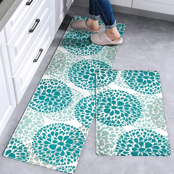 Kitchen Mat 2PCS Comfort Kitchen Rugs and Mats, Cushioned Kitchen Floor,  Anti-fatigue Floor Mat, Duty Standing Mats Waterproof Non Slip 