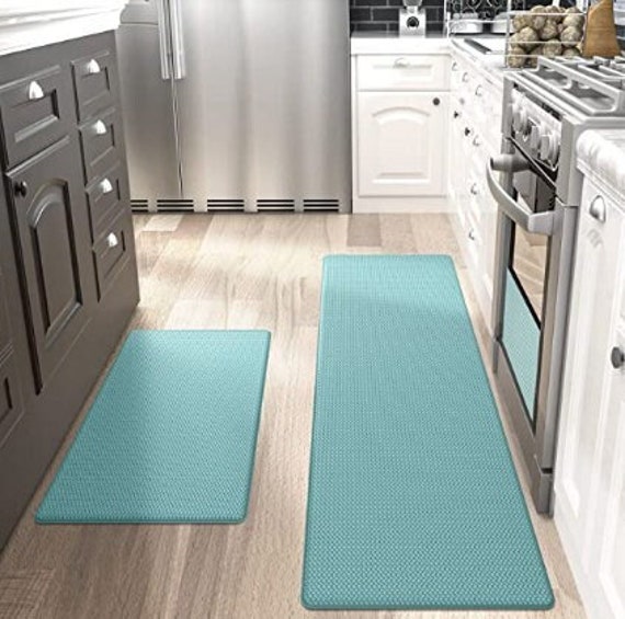 Soft Anti-fatigue Comfort Running Mat Floor Mat Kitchen Mats and Mats Mat  Set соlor Turquoise 