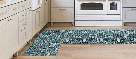 Set of 2 Non Slip Kitchen Rugs and Mats, Cushioned Anti Fatigue