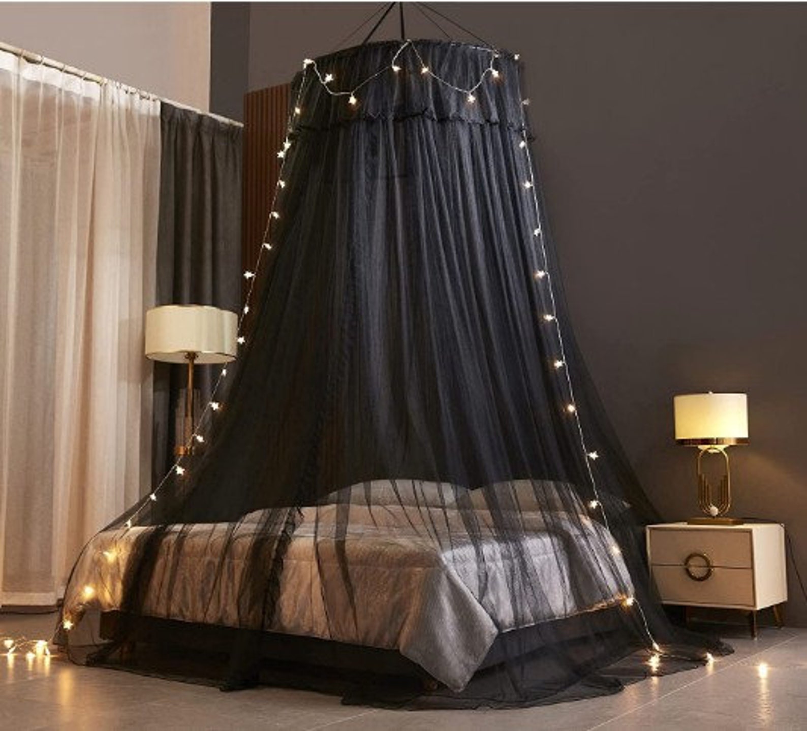 Bed Canopy for Girls,princess Mosquito Net Tent Princess Bed Canopy Curtain Double Layer Sheer