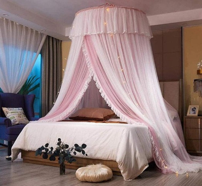 Round Lace Tent Mosquito Net Bed Curtain Canopies N for Girls Etsy