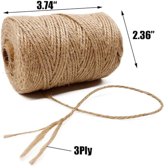 Jute Twine String -656-Feet Long, Heavy-Duty, 2mm Thick, Brown String Pack  of 2