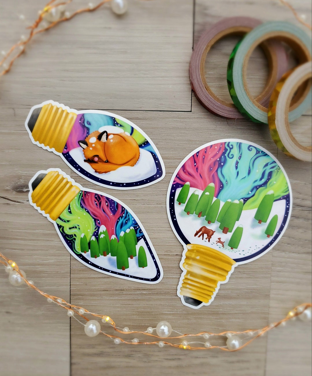Aurora Lights Collection Stickers Aurora Borealis Norther Lights Cute ...