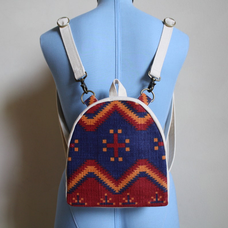 Mini Convertible + Adjustable Backpack (Navajo/Mexican on sale Folk Textile)