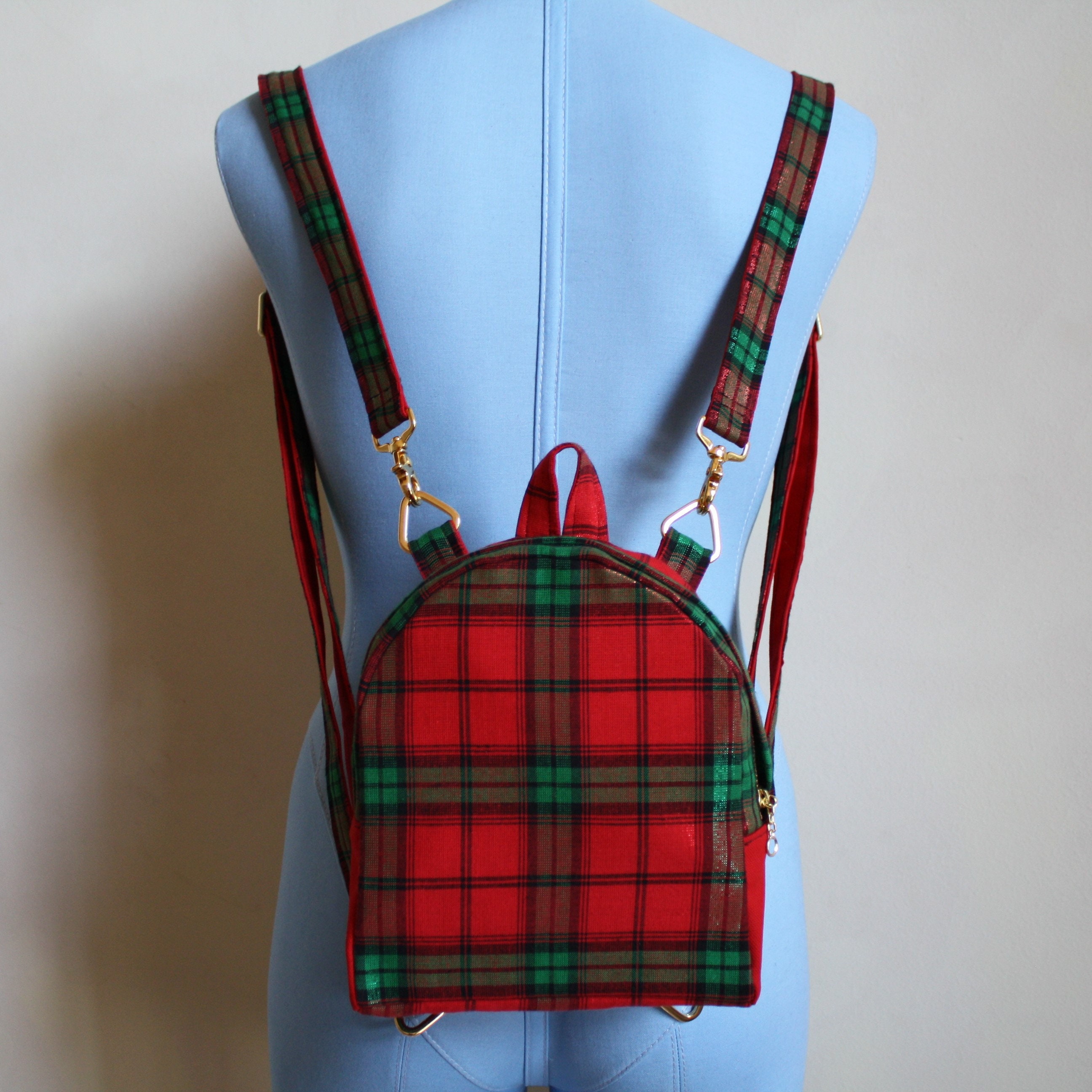 Fashion Mini Backpack Crossbody Bag Girl Plaid Women Shoulder Purse