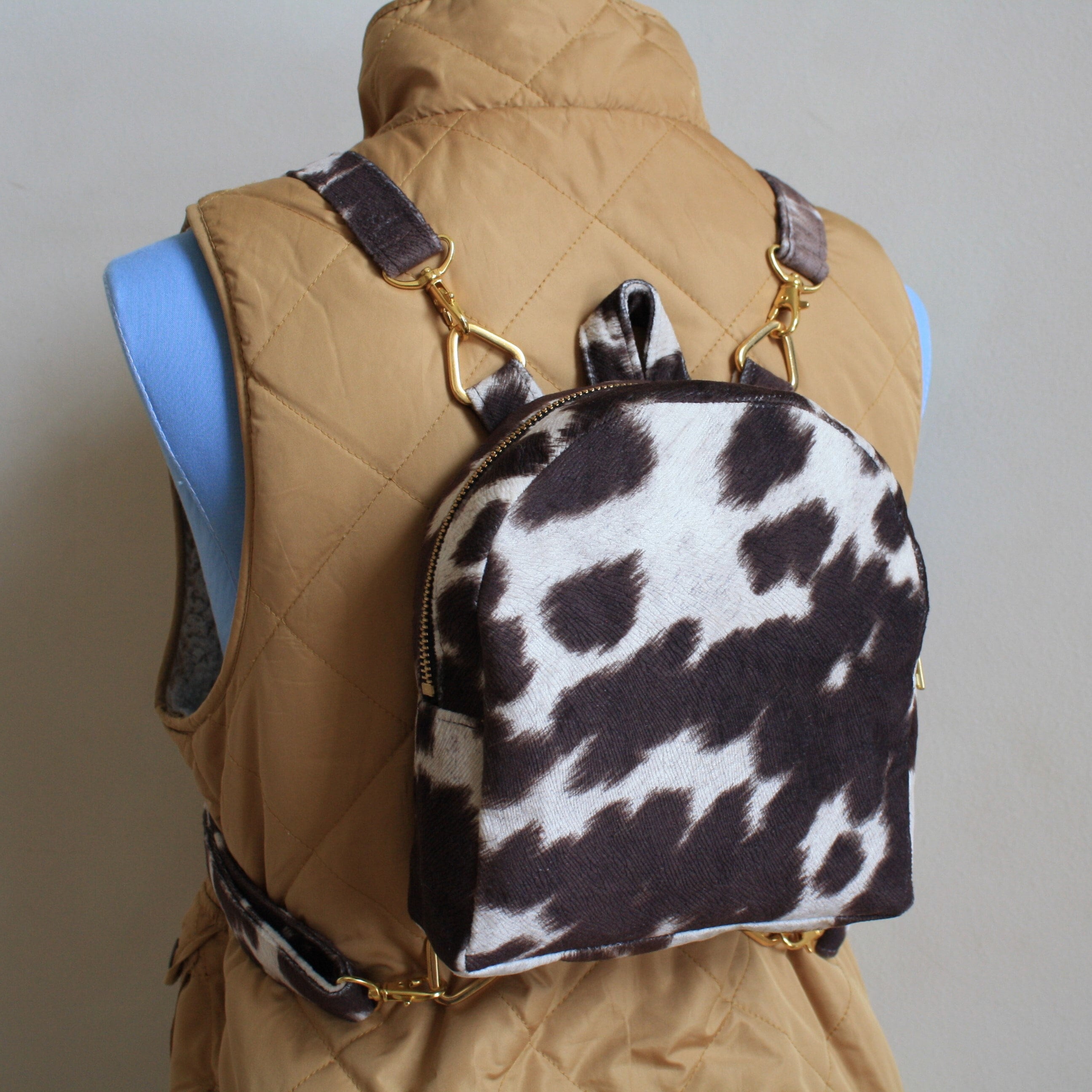 Mini Convertible + Adjustable Backpack (fake/faux Synthetic  display picture 1