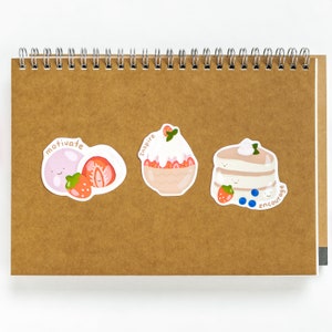 Aanmoedigen, inspireren en motiveren: schattig aardbeiendessertstickerpakket
