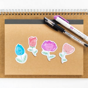 Lindo pastel de abril flores sticker pack