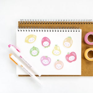 Pastel Smiley Fruits Sticker Pack
